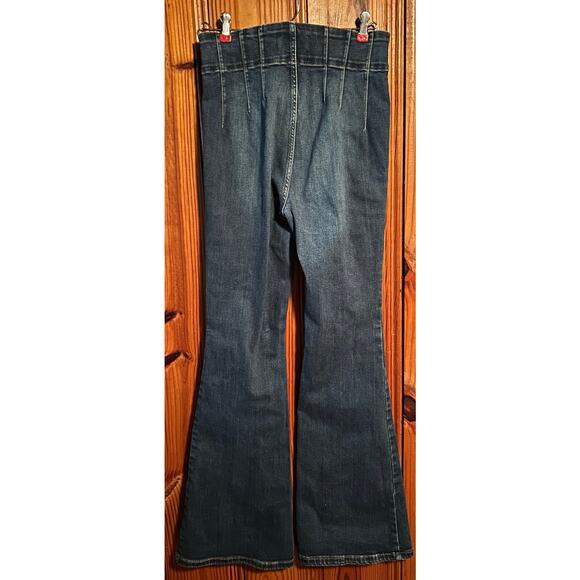 We The Free Size 28 Jayde High Rise Flare Leg Jean Blue Denim FREE PEOPLE - Picture 3 of 5